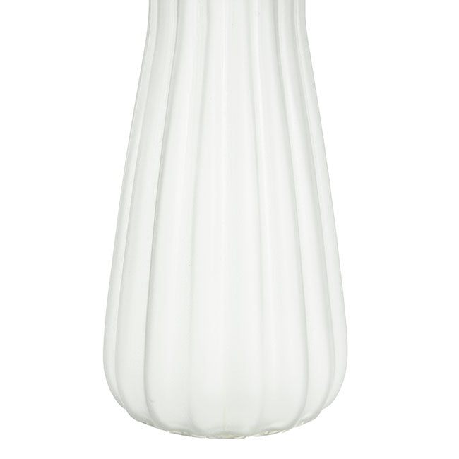 Glass Lynne Posy Vase Matte Frosted White (10x11x22cmH)