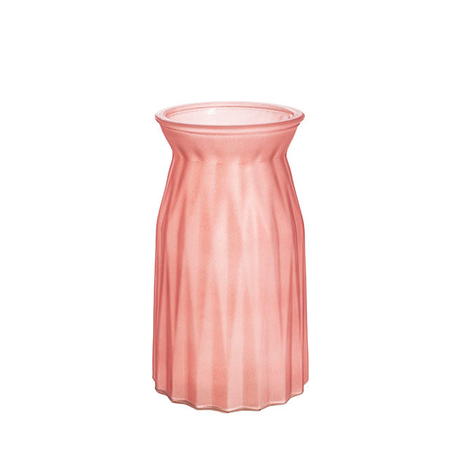 Glass Lynne Bottle Vase Frosted Pink (11x11.5x20cmH)