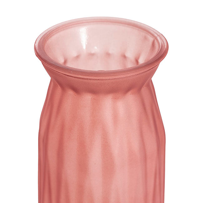 Glass Lynne Bottle Vase Frosted Pink (11x11.5x20cmH)