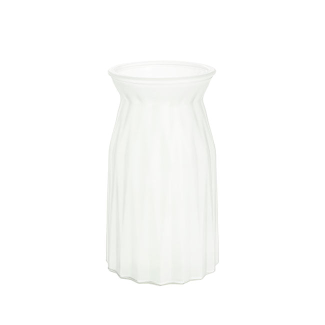 Glass Lynne Bottle Vase Frosted White (11x11.5x20cmH)