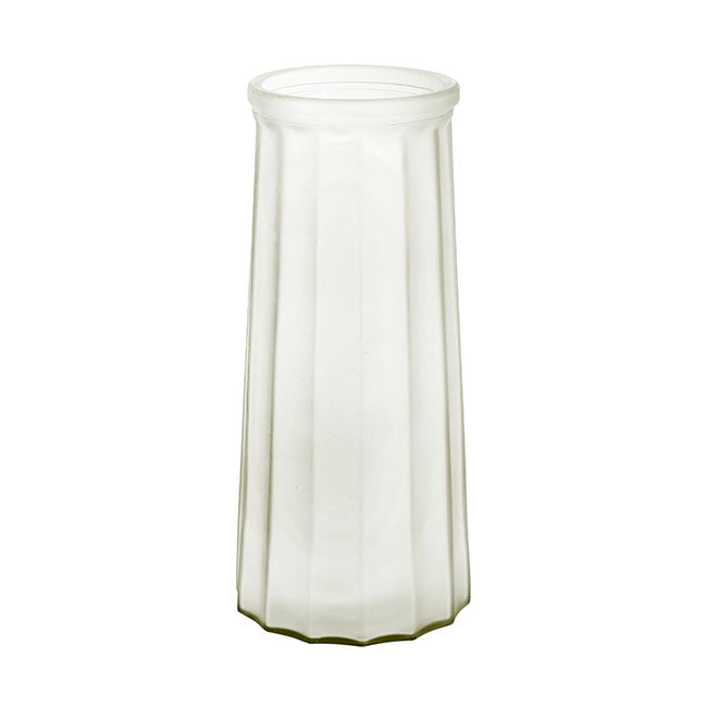 Glass Lynne Conical Vase Matte White (9.3x11x24.5cmH)