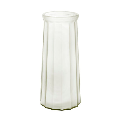 Glass Lynne Conical Vase Matte White (9.3x11x24.5cmH)