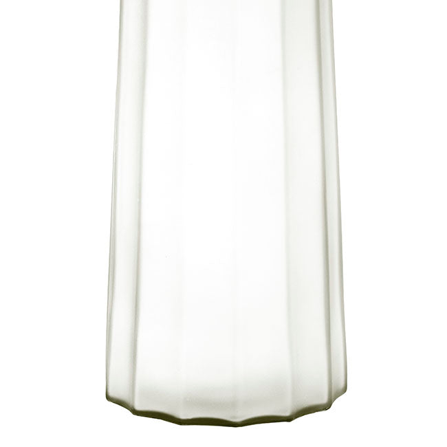 Glass Lynne Conical Vase Matte White (9.3x11x24.5cmH)