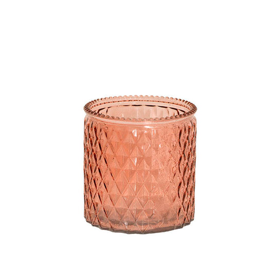 Glass Ann Maggie Vase Peach (12Dx12cmH)