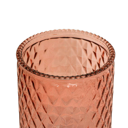 Glass Ann Maggie Vase Peach (12Dx12cmH)
