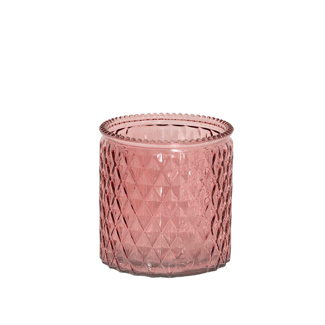 Glass Ann Maggie Vase Dusty Pink (12Dx12cmH)