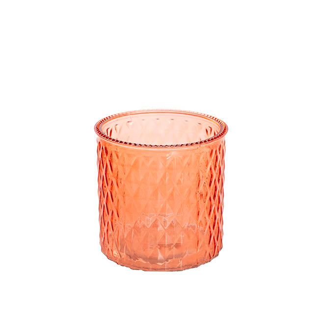 Glass Ann Maggie Vase Peach (15Dx15cmH)