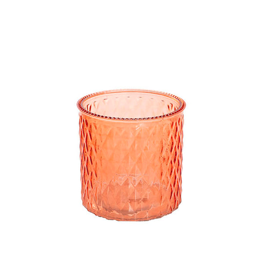 Glass Ann Maggie Vase Peach (15Dx15cmH)