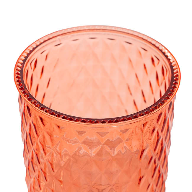 Glass Ann Maggie Vase Peach (15Dx15cmH)