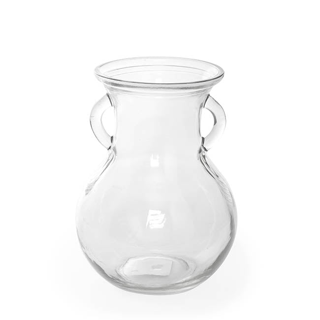 Glass Ginger Lily Vase With Handle Clear (11.5X15X20cmH)