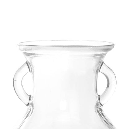 Glass Ginger Lily Vase With Handle Clear (11.5X15X20cmH)