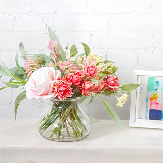 Glass Rosy Posy Vase Clear (15.3DX12.2cmH)