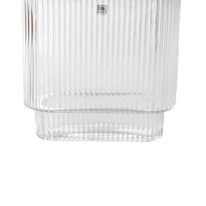 Glass Flat Ribbed Vase Clear (20x9x20cmH)