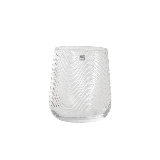Glass Waves Vase Clear (12x5x17cmH)