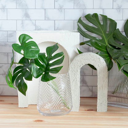 Glass Waves Vase Clear (12x5x17cmH)