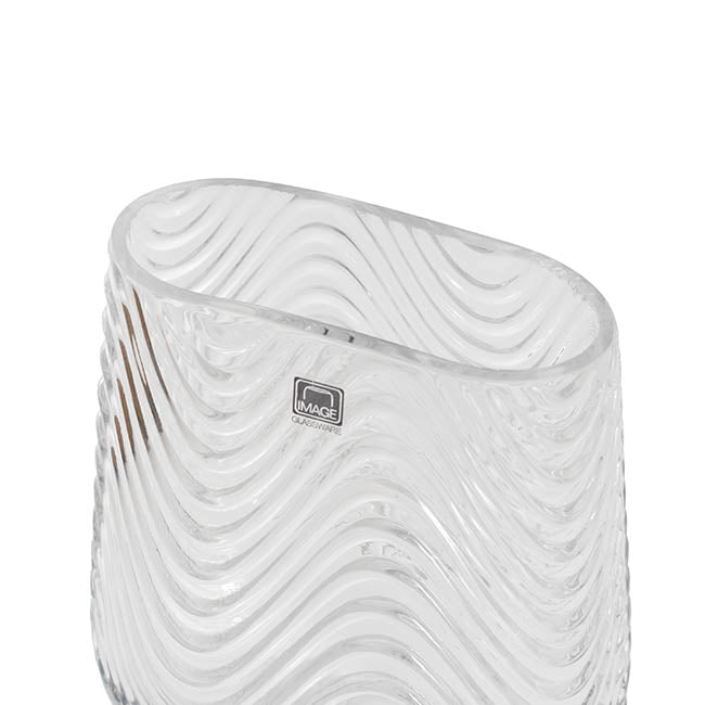 Glass Waves Vase Clear (12x5x17cmH)