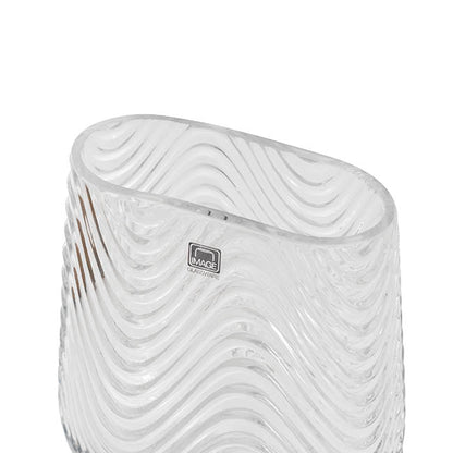 Glass Waves Vase Clear (12x5x17cmH)