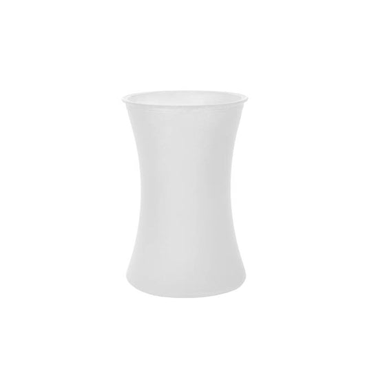 Glass Country Vase Concaved Sided Frosted Clear (10DX17cmH)