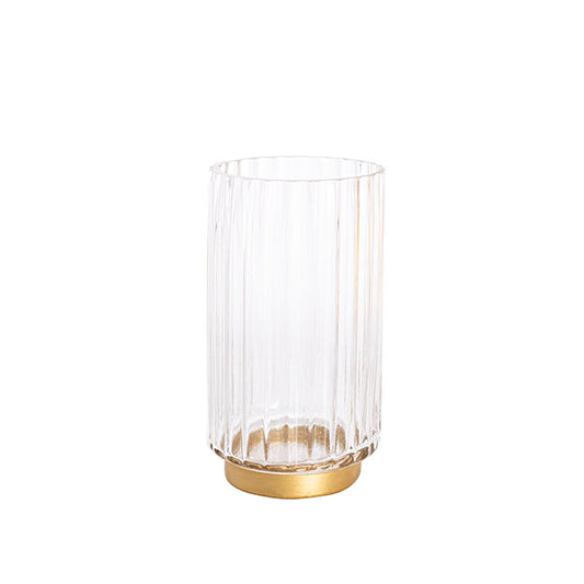 Glass Astoria Ribbed Vase Clear (11.5Dx20.5cmH)