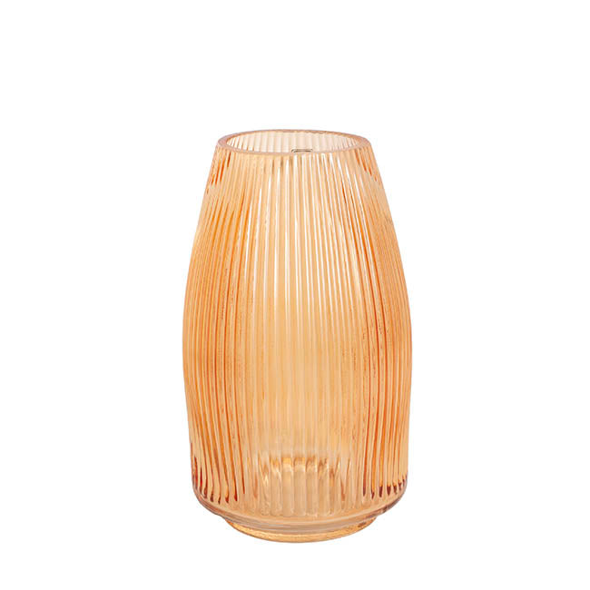 Glass Paige Vase Apricot Small (7TDx8.5BDx20cmH)