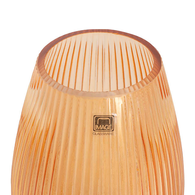 Glass Paige Vase Apricot Small (7TDx8.5BDx20cmH)