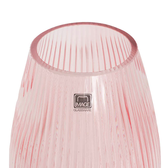 Glass Paige Vase Pink Small (7TDx8.5BDx20cmH)