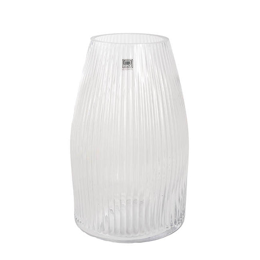 Glass Paige Vase Clear Medium (9TDx10BDx25cmH)