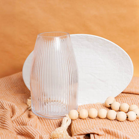 Glass Paige Vase Clear Medium (9TDx10BDx25cmH)