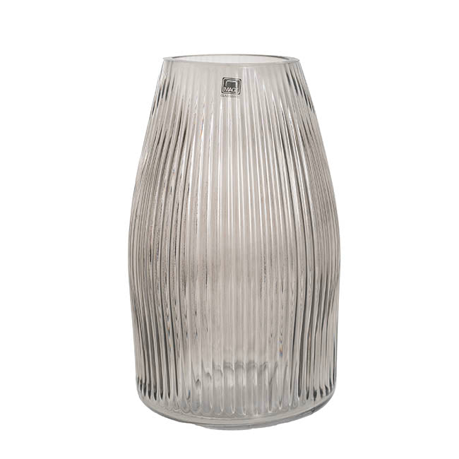 Glass Paige Vase Grey Medium (9TDx10BDx25cmH)