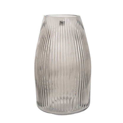 Glass Paige Vase Grey Medium (9TDx10BDx25cmH)
