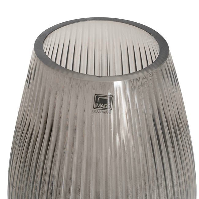 Glass Paige Vase Grey Medium (9TDx10BDx25cmH)