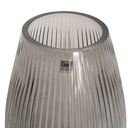 Glass Paige Vase Grey Medium (9TDx10BDx25cmH)