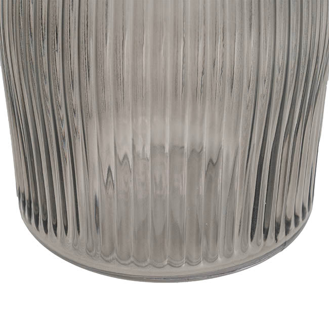 Glass Paige Vase Grey Medium (9TDx10BDx25cmH)