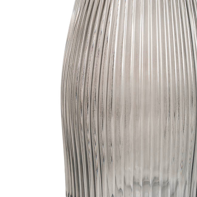 Glass Paige Vase Grey Medium (9TDx10BDx25cmH)