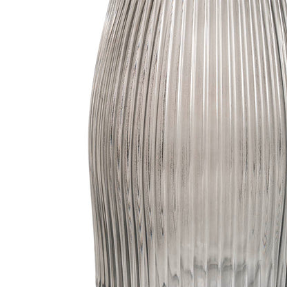 Glass Paige Vase Grey Medium (9TDx10BDx25cmH)