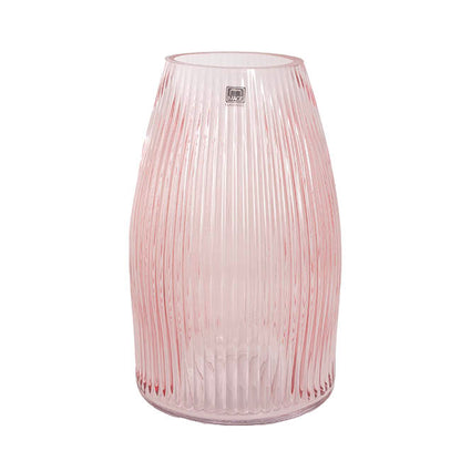 Glass Paige Vase Pink Medium (9TDx10BDx25cmH)
