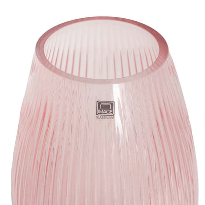 Glass Paige Vase Pink Medium (9TDx10BDx25cmH)