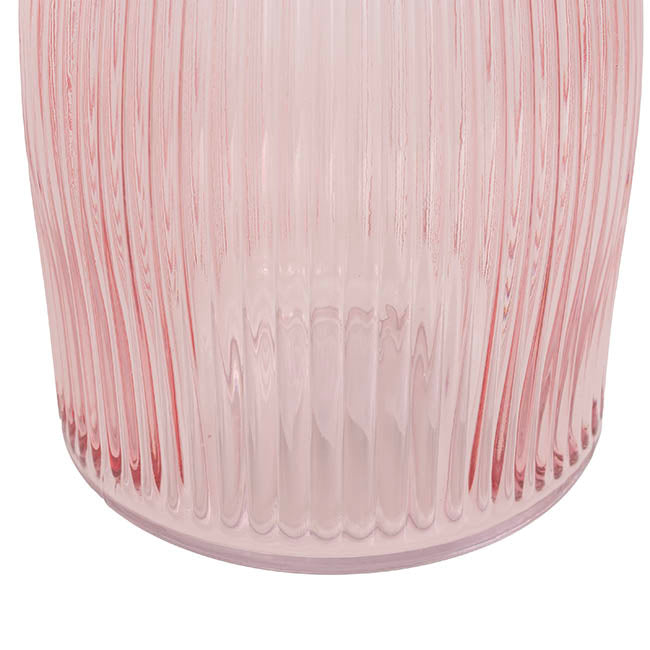 Glass Paige Vase Pink Medium (9TDx10BDx25cmH)