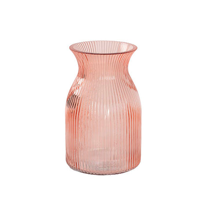 Glass Belly Posy Vase Light Peach (12x18.5cmH)