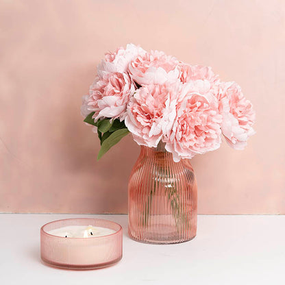 Glass Belly Posy Vase Light Peach (12x18.5cmH)