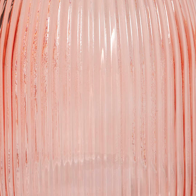 Glass Belly Posy Vase Light Peach (12x18.5cmH)