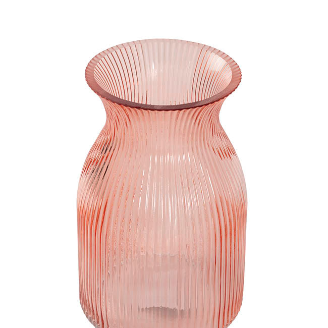 Glass Belly Posy Vase Light Peach (12x18.5cmH)
