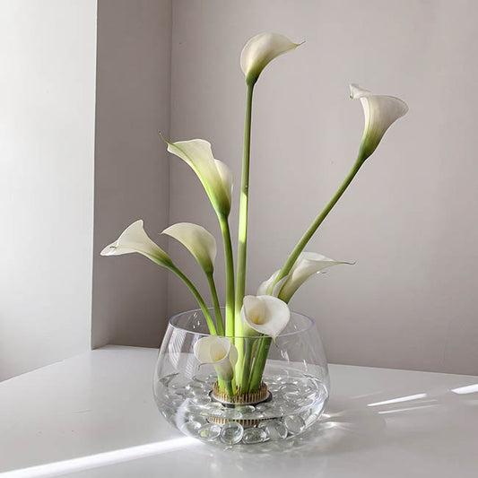 Glass Ikebana Bowl Clear (25x13cmH)