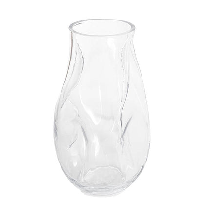 Glass Wavy Tall Vase Clear (16x28cmH)