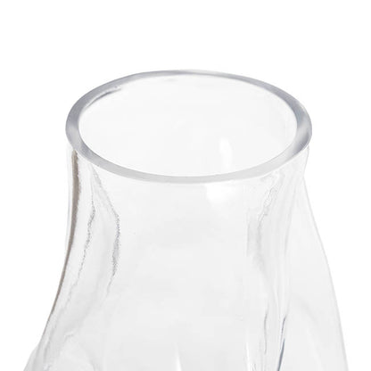 Glass Wavy Tall Vase Clear (16x28cmH)