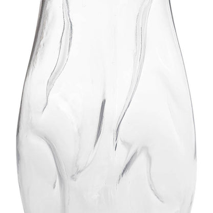 Glass Wavy Tall Vase Clear (16x28cmH)