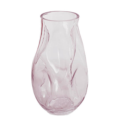 Glass Wavy Tall Vase Tint Plum (16x28cmH)