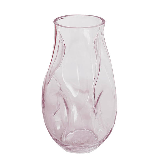 Glass Wavy Tall Vase Tint Plum (16x28cmH)