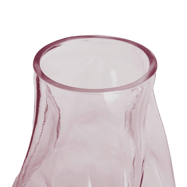 Glass Wavy Tall Vase Tint Plum (16x28cmH)