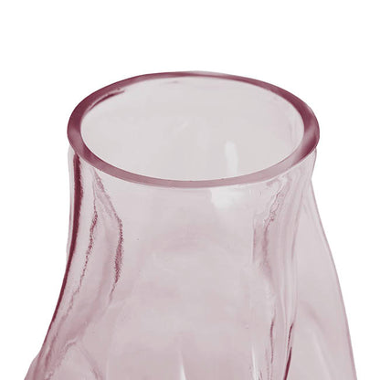 Glass Wavy Tall Vase Tint Plum (16x28cmH)